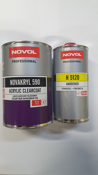 Характеристики NOVOL Лак NOVAKRYL , лак акриловый HS 590 2+1 + отверд.0 ...