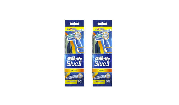 Gillette Станок бритвенный одноразовый Blue II Plus, 2 упаковки по 10 ...