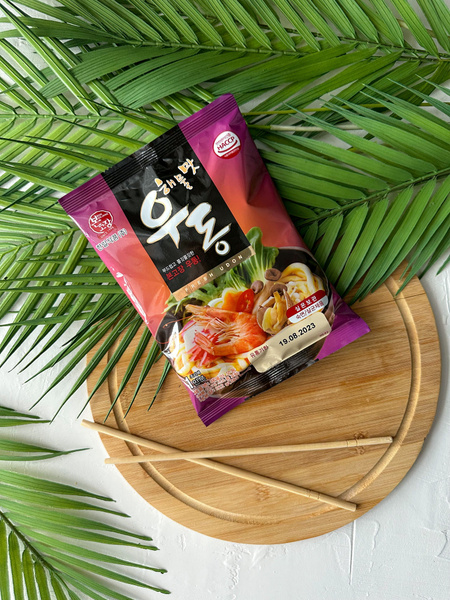 Корейская лапша удон SEAFOOD FLAVOR UDON морепродукты, 212 г - купить с ...