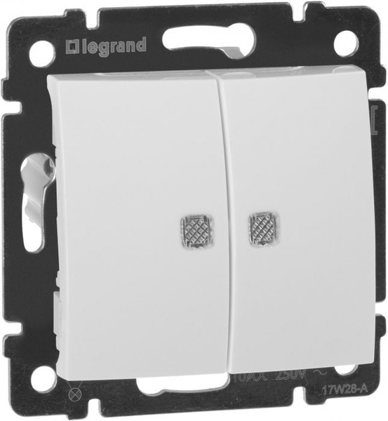 Проходной выключатель Legrand, клавиш 2 шт, монтаж Скрытый - купить с ...