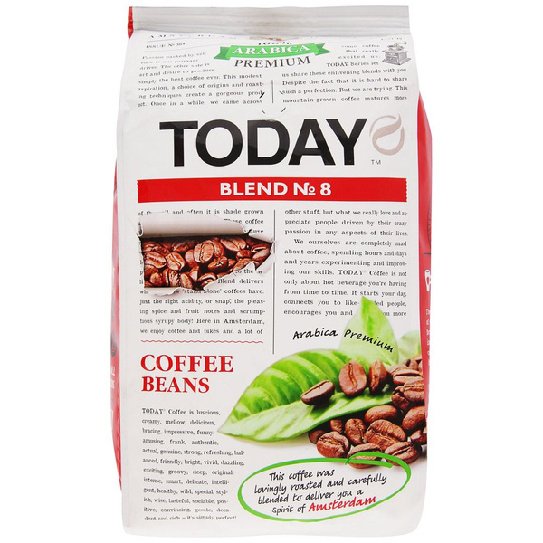 TODAY Кофе в зернах Blend №8, 200 г - купить с доставкой по выгодным ...