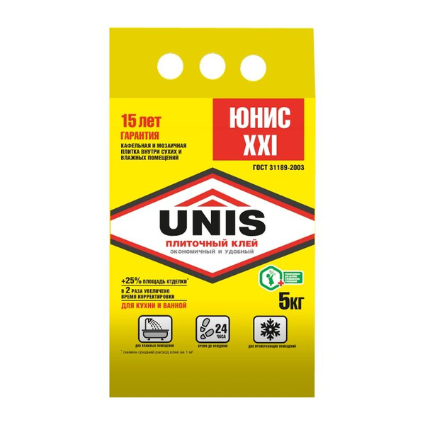 Unis Клей для плитки 5 кг, Сухая смесь купить на OZON по низкой цене ...
