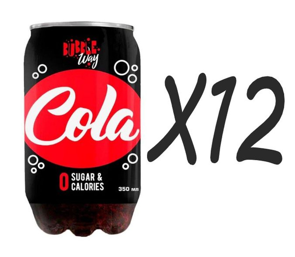 Напиток газированный "Cola", Bubble Way, без сахара, 350 мл Х12 банок ...