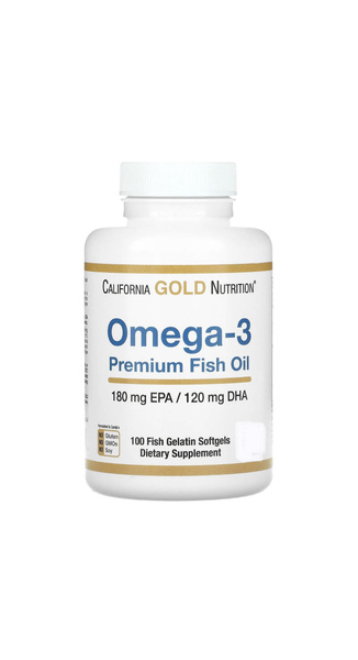 California GOLD Nutrition Omega-3 Premium Fish Oil, 100 капсул - купить ...
