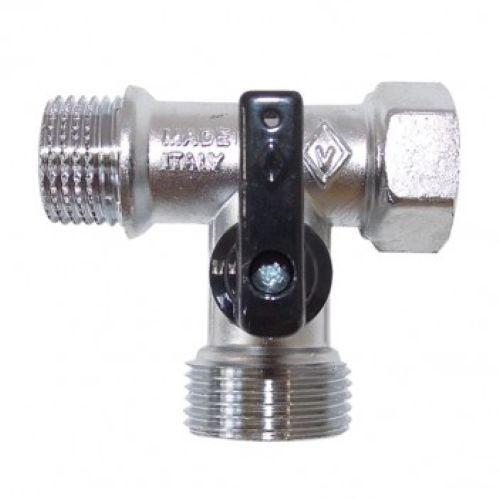 Кран шаровой Bugatti для стиральной машины 1/2"x3/4"x1/2" наружная ...