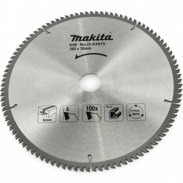 Makita Диск пильный 260 x 30; 100 зуб. - купить с доставкой по выгодным ...