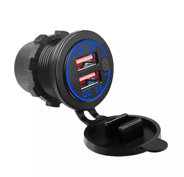 Розетка USB встраиваемая в авто 12V / 24V QC3.0х2 usb быстрая зарядка ...