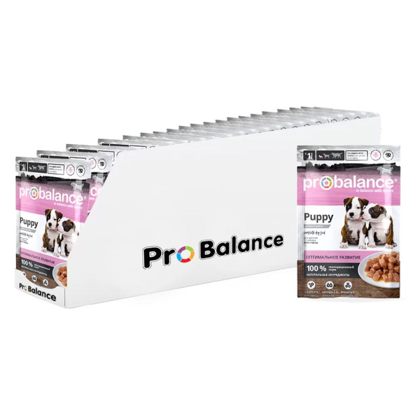 Влажный корм для щенков Probalance Puppy паучи, 85г (28 шт.) - купить с ...