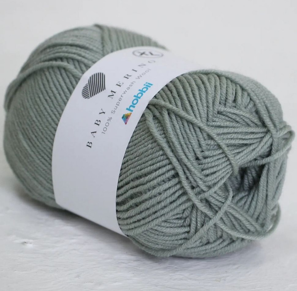 Пряжа Baby merino XL hobbii цвет 58 полынь, 10шт*(105м/50г), 100% ...