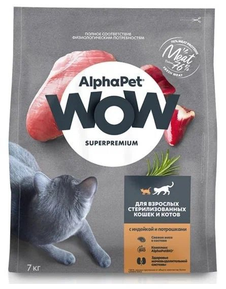 AlphaPet Wow Superpremium / Сухой корм АльфаПет для Стерилизованных ...
