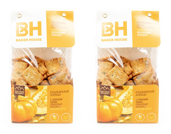 Baker House Хлебцы Итальянские с семенами тыквы, 250 г, 2 уп - купить с ...
