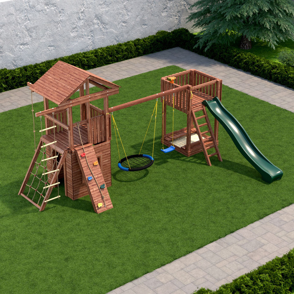CustWood Family F15 Деревянная детская игровая площадка, игровой ...