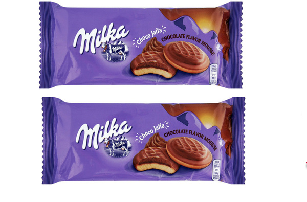 Milka печенье бисквитное с начинкой Апельсиновое желе Jaffa Delicje ...