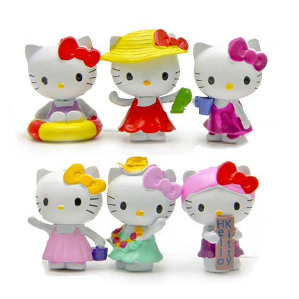 Hello Kitty Sanrio Мультфильм Аниме Фигурки Санрио Детские игрушки 6шт ...