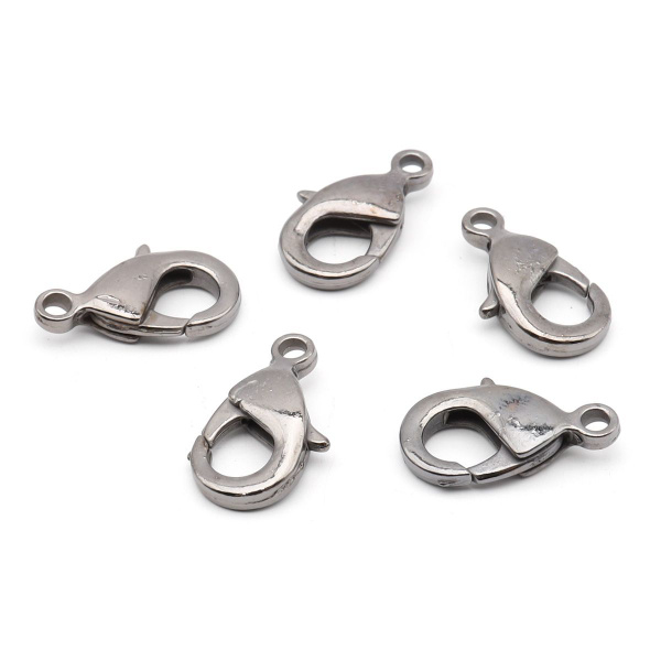 Замок - карабин для бус, 14 мм, 5 шт/упак, Astra&Craft, цвет черный ...