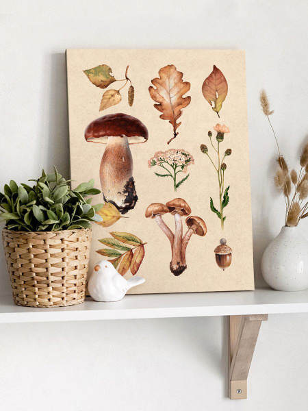 Картина на холсте 30 x 40 см грибы - купить по низкой цене в интернет ...