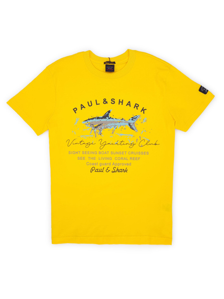 Футболка Paul&Shark, размер 48, цвет желтый, 100% хлопок - купить по ...