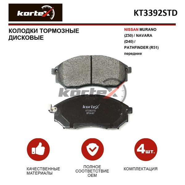 Колодки тормозные KORTEX KT3392STD - купить по низким ценам в интернет ...