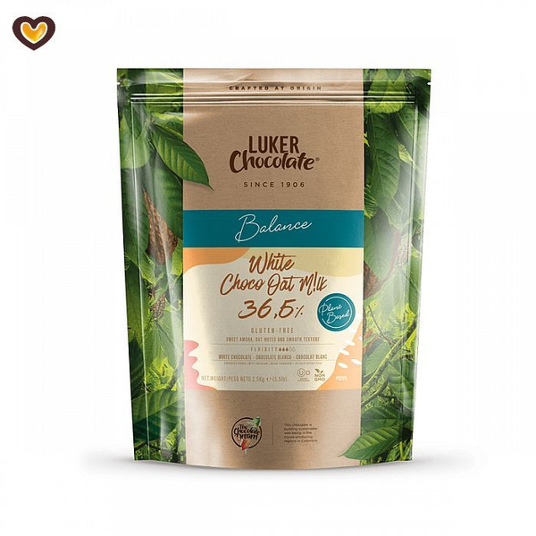 Шоколад белый LUKER Oat M!LK 36,5% на растительном молоке, пак 2,5 кг ...