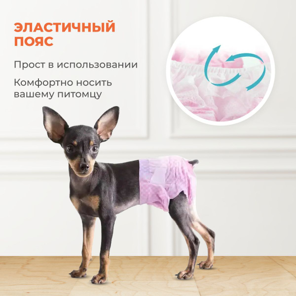 Подгузники для собак девочек мини пород Dono, памперсы для сук, размер ...