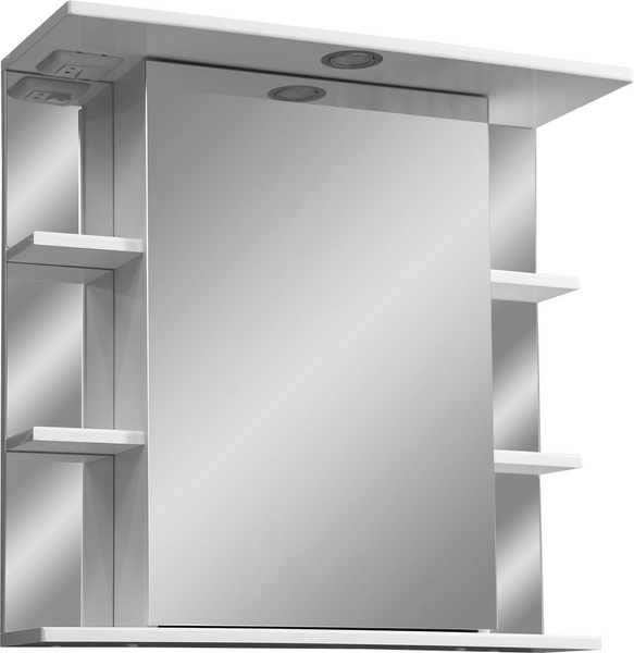 Зеркало-шкаф Stella Polar Концепт Лаура R со светодиодной подсветкой, с ...