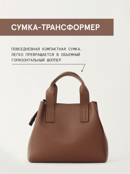 Сумка шоппер женская кожаная трансформер на плечо брендовая - купить с ...