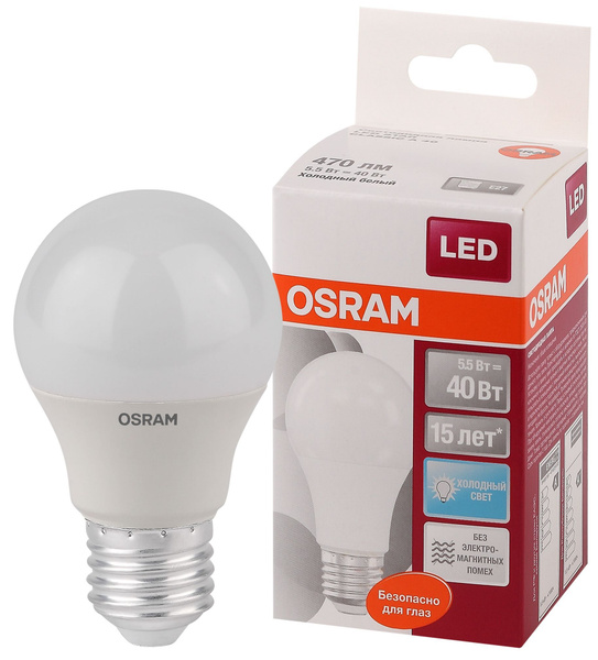 Светодиодная Лампочка OSRAM E27 Груша 470 Лм 4000 К - купить в интернет ...