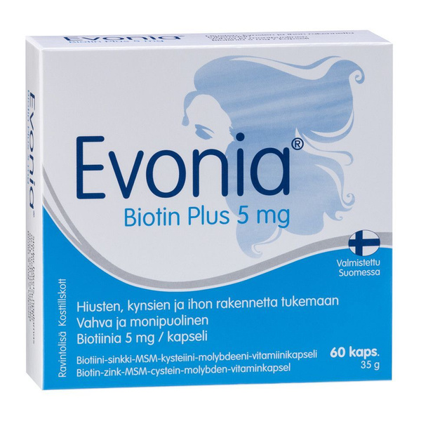Evonia витамины для волос биотин плюс 5 мг 60 капсул - купить с ...