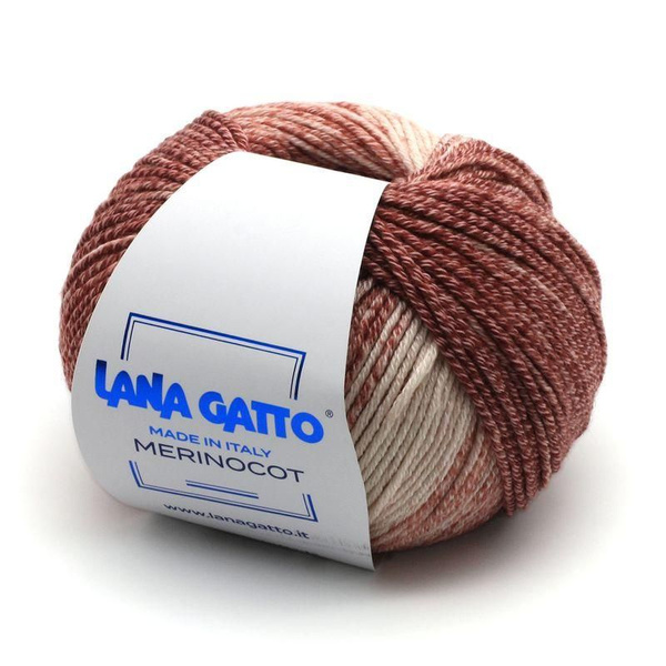 Lana Gatto Merinocot Melange 9213 молочно-амарантовый - купить с ...