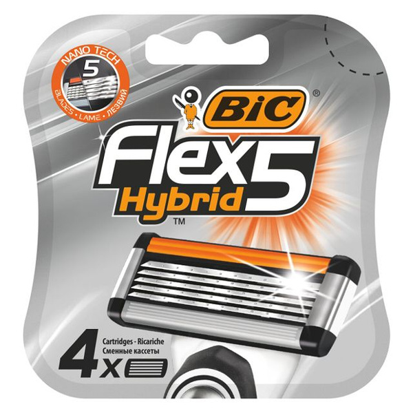 кассеты BIC Flex 5 Hybrid 4шт — купить в интернет-магазине OZON с ...