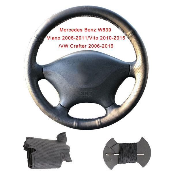 MEWANT Handgenaaide Stuurhoes Voor Mercedes Benz W639 Viano (2006-2011), Vito (2010-2015) En VW Crafter (2006-2016) 4 miniatura