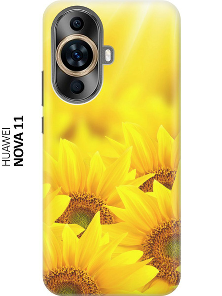 Силиконовый чехол Подсолнухи на Huawei nova 11 / Хуавей нова 11 ...