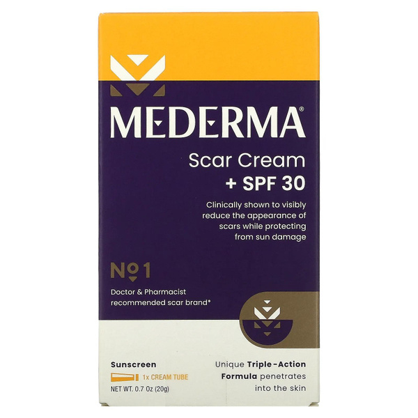 Mederma SPF 30, улучшенный крем против шрамов , постакне , растяжек ...