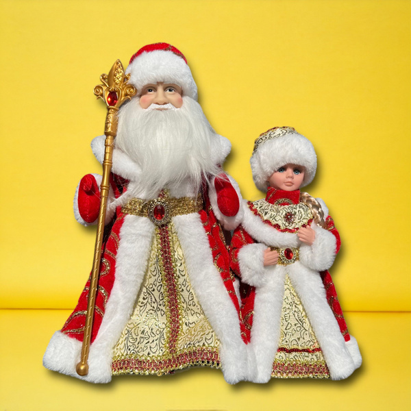 Музыкальный Дед Мороз 40 см и Снегурочка 30 см ( игрушки под ёлку ...