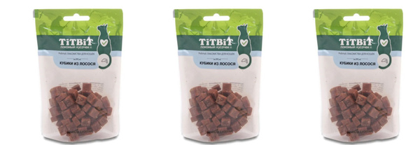 Titbit Рыбные лакомства для кошек, Кубики из лосося, 60 г, 3 шт ...