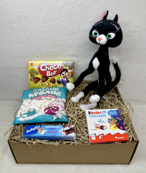 Подарочный детский набор для девочки, мальчика, мягкая игрушка Кошка ...