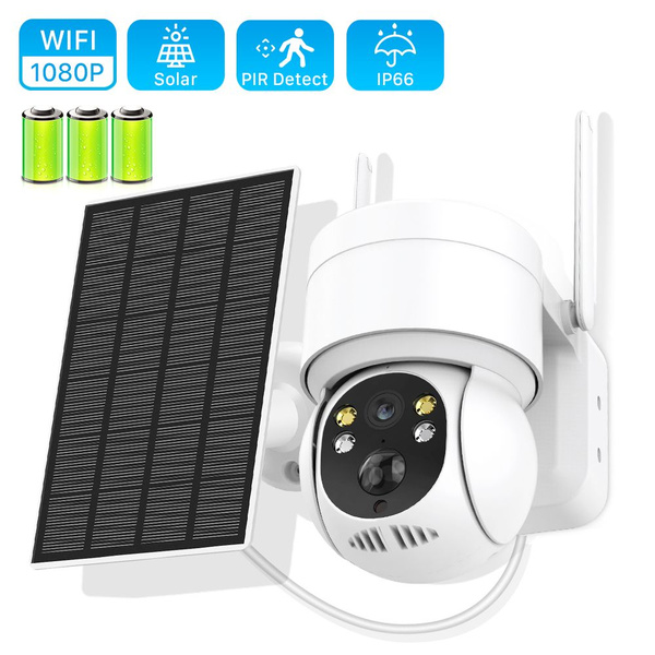 Солнечная камера Wi-Fi Открытый 1080P PIR Обнаружение человека ...
