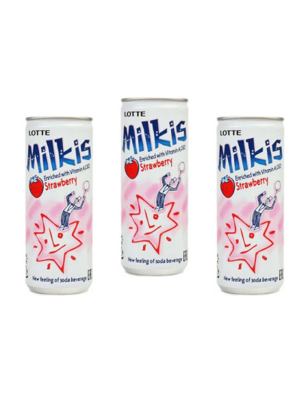 Газированный напиток Milkis Grape Strawberry Милкис Клубника 250мл х ...