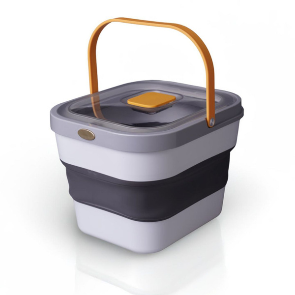 Контейнер складной для корма 14л с крышкой пластиковый телескопический ...