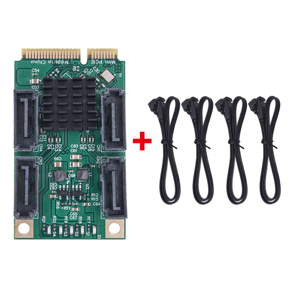 Карта контроллера Mini PCI-E SATA 4 порта III 6G PCI Express - купить с ...