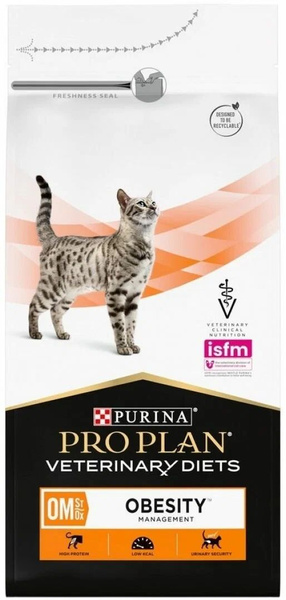 Сухой корм Pro Plan VETERINARY DIETS OM OBESITY, для взрослых кошек для ...