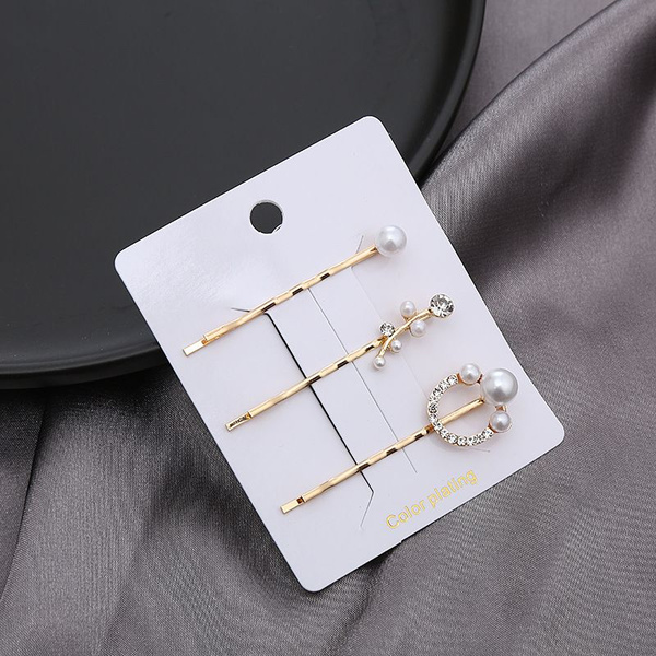 Комплект заколок невидимок для волос 3 штуки набор нежных аксессуаров ...