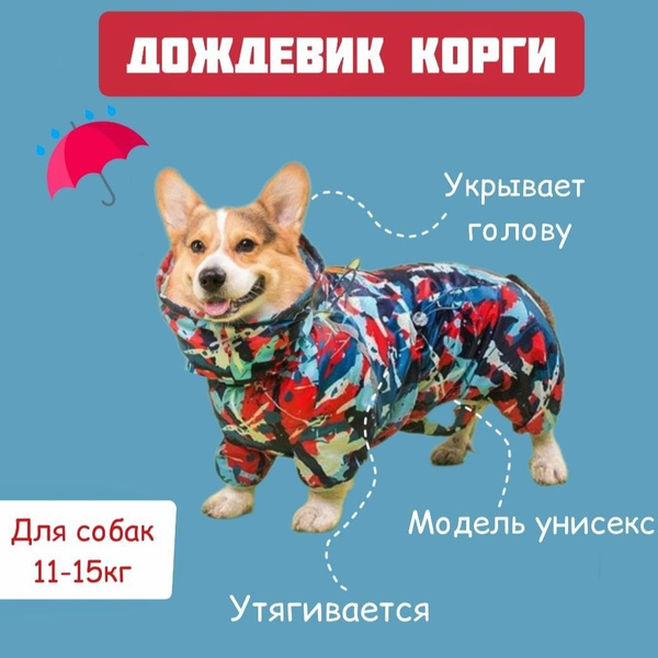 Комбинезон-куртка для корги, демисезонная одежда для собак средних ...