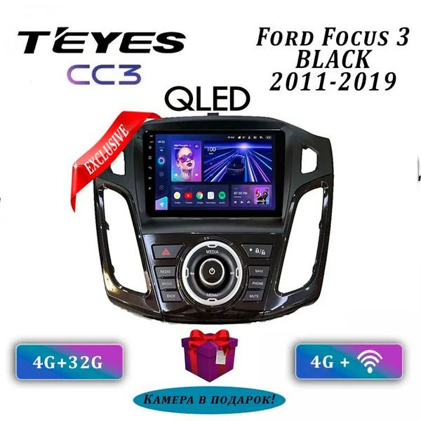 Штатная магнитола Teyes CC3/ Ford Focus 3 Black/Форд Фокус 3/ 4+32GB/4G ...