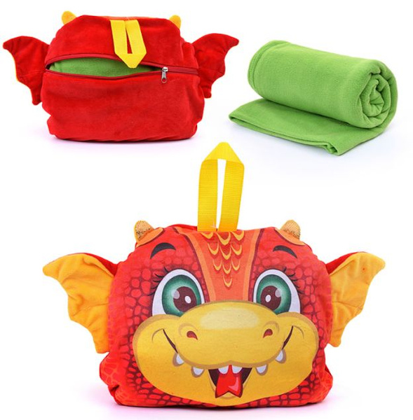 Мягкая игрушка, сумка Дракон, с пледом - купить с доставкой по выгодным ...