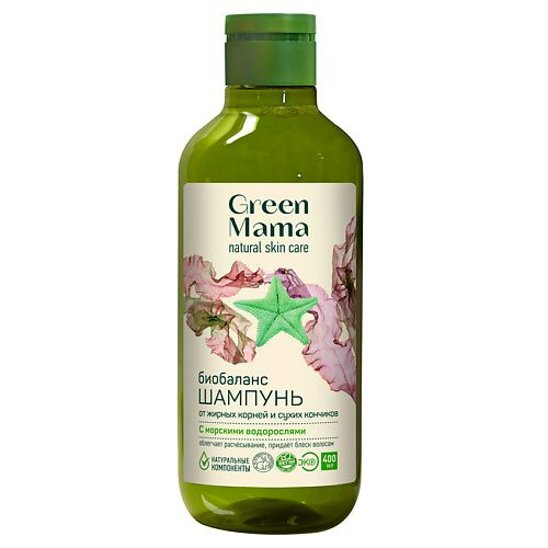 GREEN MAMA Шампунь "Биобаланс" от жирных корней и сухих кончиков с ...
