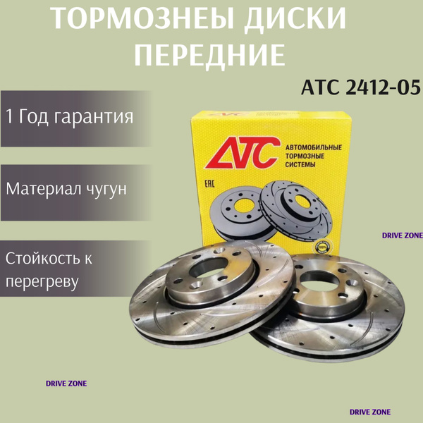 Диски тормозные передние "АТС" Sport (к-т. 2 шт.) (16 кл. / 259*20.6 ...