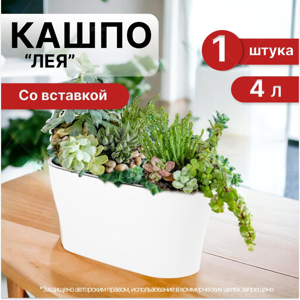 Горшок для цветов, кашпо овальное 4 литра - купить с доставкой по ...