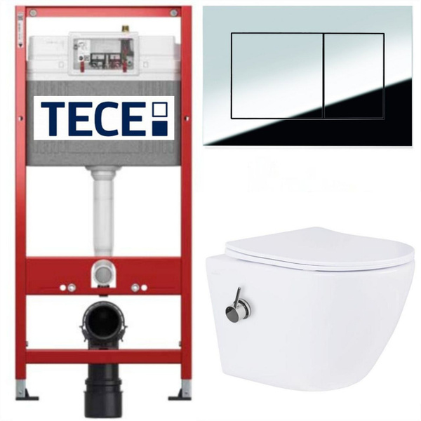 Инсталляция TECE base 9400412 с подвесным безободковым унитазом с ...