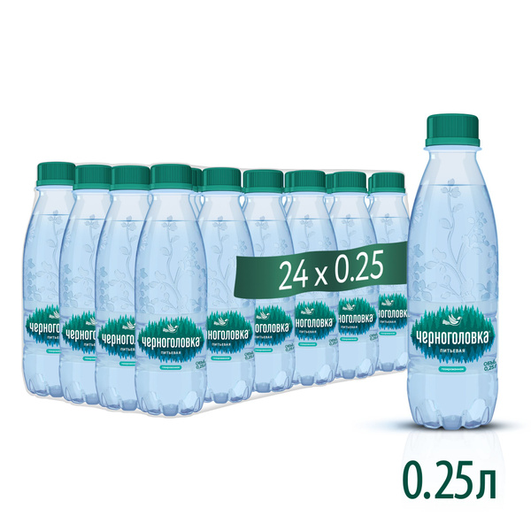 Вода питьевая ЧЕРНОГОЛОВКА газированная, 24 шт по 0,25, ПЭТ - купить с ...
